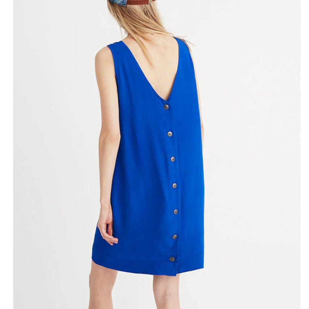 Madewell sleeveless button back mini dress